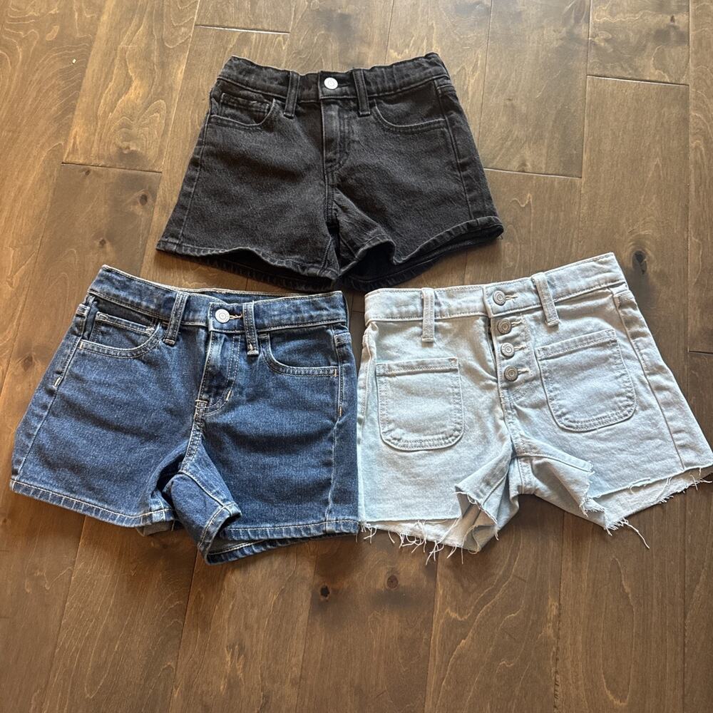 Girls Old Navy High Rise Built In Tough Size 7 Black Navy Light Light Lot Of 3